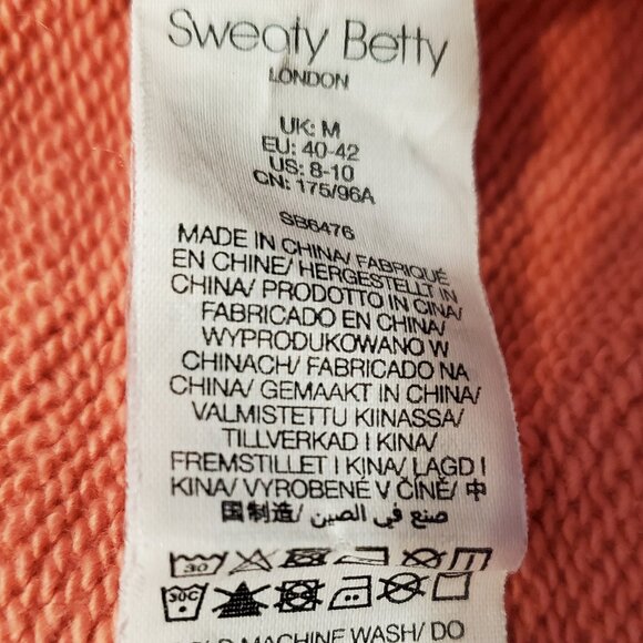 Sweaty Betty size M coral hoodie - Picture 4 of 4